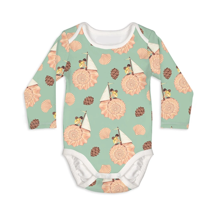 Jambear Long Sleeve Button Bodysuit Organic Baby Clothes Baby Bodysuit Rompers Organic Cotton Newborn Onesie