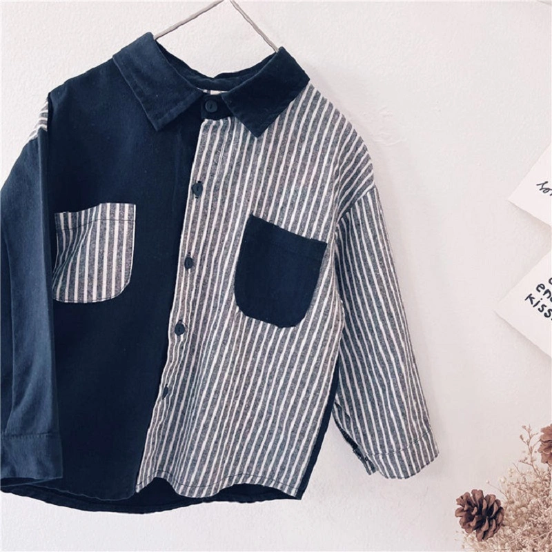 Boys Blouses and Shirts Children&prime; S Stripe Top 2022 Spring Autumn Casual White Polo Shirts Teenager School Brand Outerwear Cotton