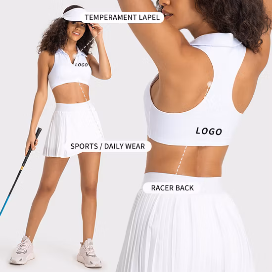 Dt207 Ribbed Yoga Tank Top with Padded High Impact Racer Back Fitness Crop Top